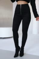 Legginsy damskie BG Button | czarny