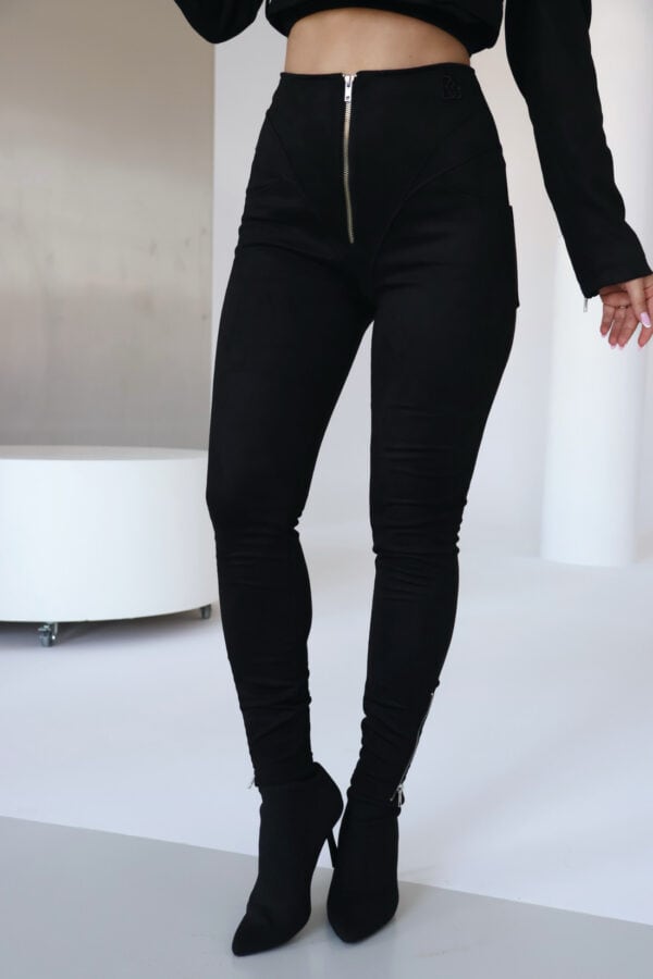 Legginsy damskie BG Button | czarny