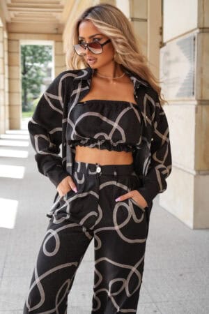 Komplet LAURENT print – czarny