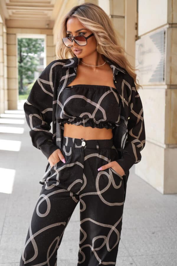 Komplet LAURENT print – czarny