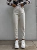 Jeansy MOM FIT BLESS – beżowe