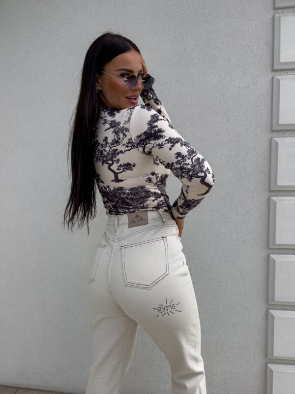 Jeansy MOM FIT BLESS – beżowe