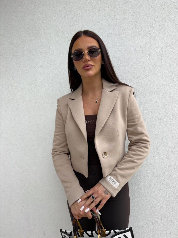 Marynarka dresowa SLIM - ciemny beż