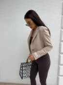 Marynarka dresowa SLIM - ciemny beż