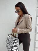 Marynarka dresowa SLIM - ciemny beż