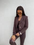 Marynarka dresowa SLIM - czekoladowa