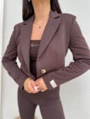 Marynarka dresowa SLIM - czekoladowa