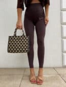 Legginsy DUAL – czekoladowe