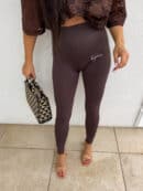 Legginsy DUAL – czekoladowe