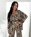 Komplet LAURENT zebra – czekoladowa
