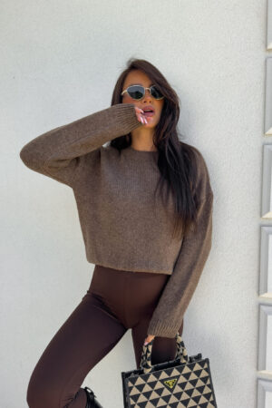 Sweter NERYS – czekoladowy