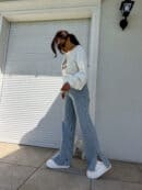 Jeansy FLARED – dark jeans