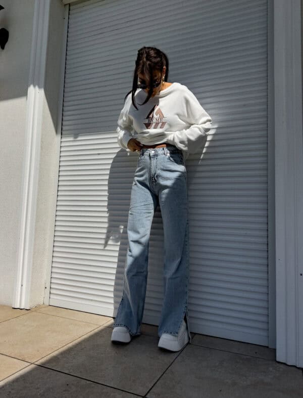 Jeansy FLARED – dark jeans