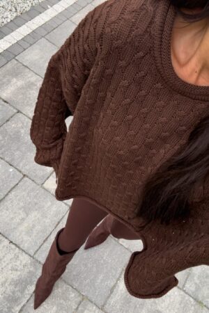 Sweter WARKOCZE - czekoladowy