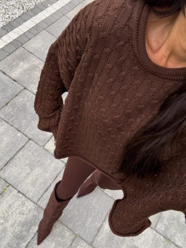 Sweter WARKOCZE - czekoladowy