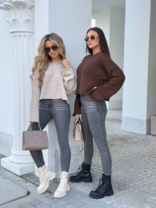 Sweter WARKOCZE - czekoladowy