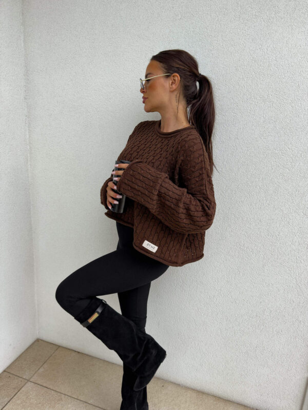 Sweter WARKOCZE - czekoladowy