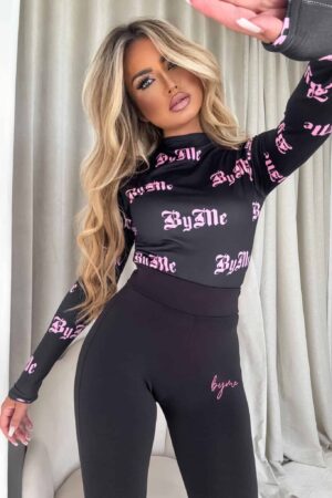Bluzka SKIN print LOGO – czarna
