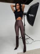 Legginsy FAMOUS czekolada