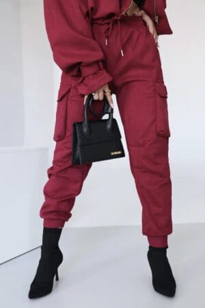 Spodnie damskie BG Army | bordo