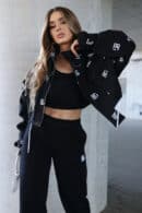 Kurtka jeans damska BG Popcorn | czarny