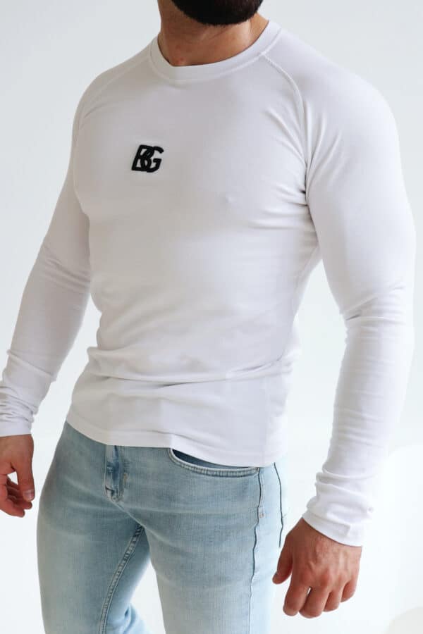 T-Shirt longsleeve męski BG Trust | biały