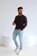 T-Shirt longsleeve męski BG Trust | gorzka czekolada