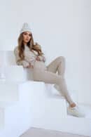 Legginsy damskie BG Goddess | beż melanż