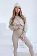 Legginsy damskie BG Goddess | beż melanż