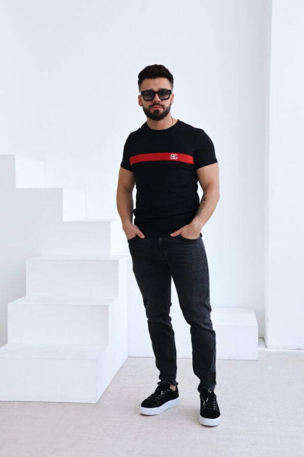 T-Shirt męski BG Red | czarny