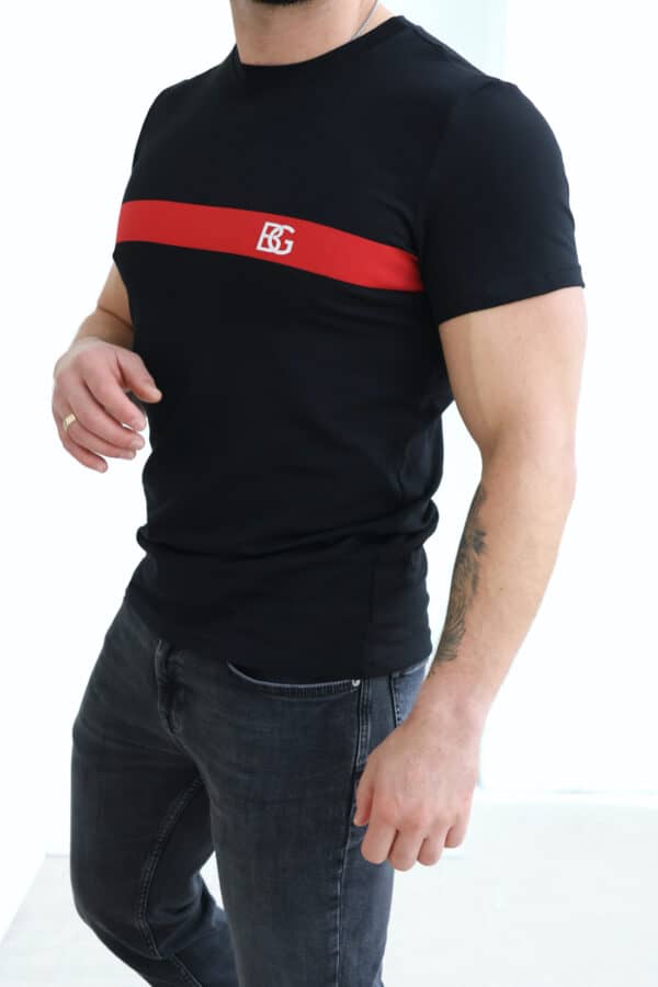 T-Shirt męski BG Red | czarny