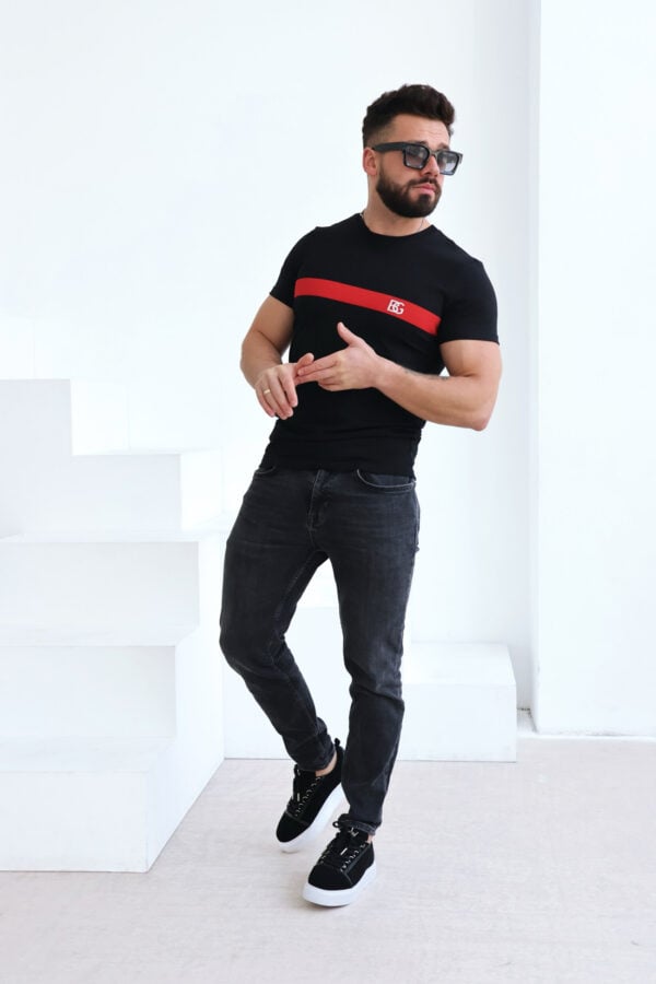T-Shirt męski BG Red | czarny