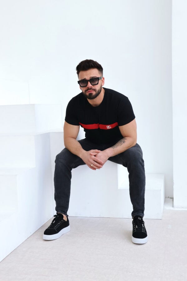 T-Shirt męski BG Red | czarny