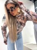 Bluzka SKIN print snake – beżowy