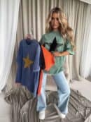 Dekatyzowany T-shirt STAR - czarny
