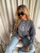 Dekatyzowana bluza QUEEN - szara