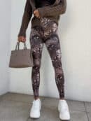 Legginsy GYM animal - czekoladowe