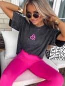 Dekatyzowany t-shirt MONETTE - czarny Dekatyzowany t-shirt MONETTE - czarny