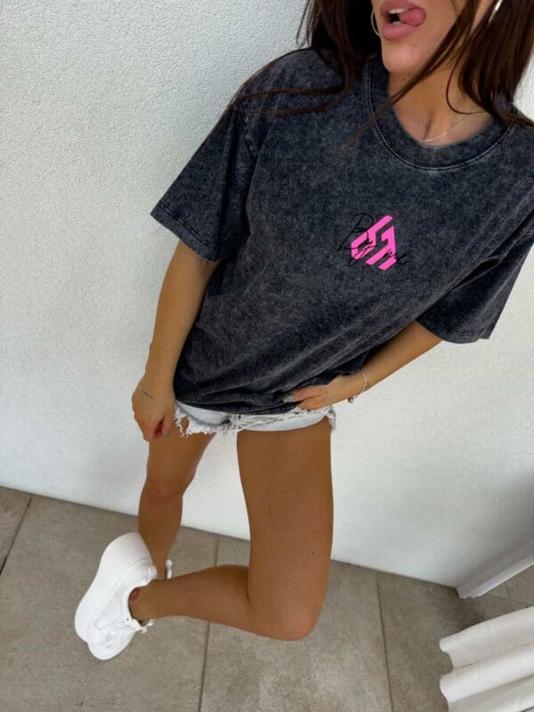 Dekatyzowany t-shirt MONETTE - czarny Dekatyzowany t-shirt MONETTE - czarny