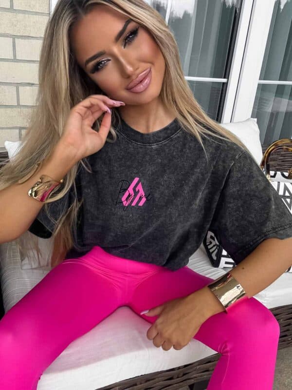 Dekatyzowany t-shirt MONETTE - czarny Dekatyzowany t-shirt MONETTE - czarny