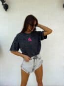 Dekatyzowany t-shirt MONETTE - czarny Dekatyzowany t-shirt MONETTE - czarny