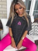 Dekatyzowany t-shirt MONETTE - czarny Dekatyzowany t-shirt MONETTE - czarny