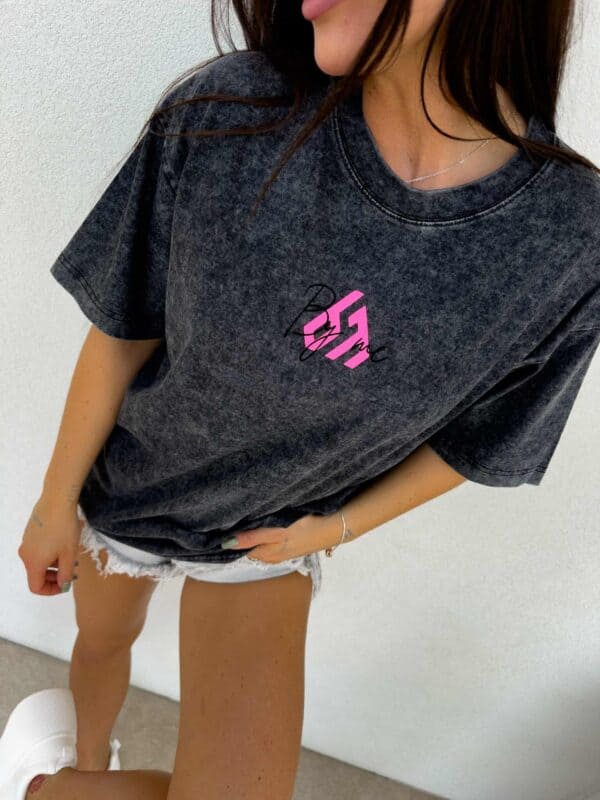 Dekatyzowany t-shirt MONETTE - czarny Dekatyzowany t-shirt MONETTE - czarny