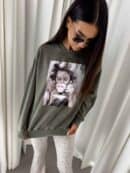 Dekatyzowana bluza ROLLER - khaki