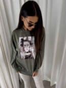 Dekatyzowana bluza ROLLER - khaki