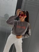 Dekatyzowana bluza POWER - szara