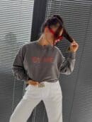 Dekatyzowana bluza POWER - szara