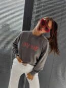 Dekatyzowana bluza POWER - szara