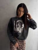 Dekatyzowana bluza IMAGE - czarna