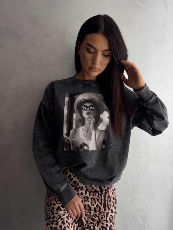 Dekatyzowana bluza IMAGE - czarna